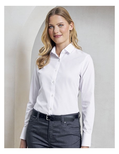 PRE-PR303-Women’s Long Sleeve ‘Recyclight’ Poplin Shirt 2